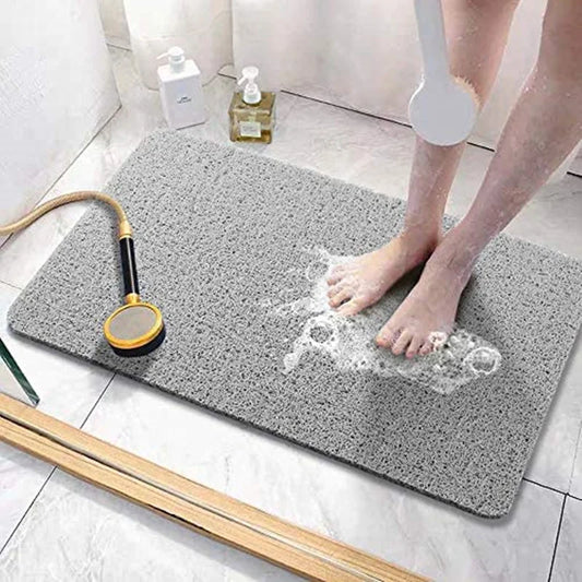 New Shower Mat Non-slip Comfortable Bathtub Mat with Drainage Device PVC Loofah Waterproof Floor Mats for Wet Areas Fast Drying